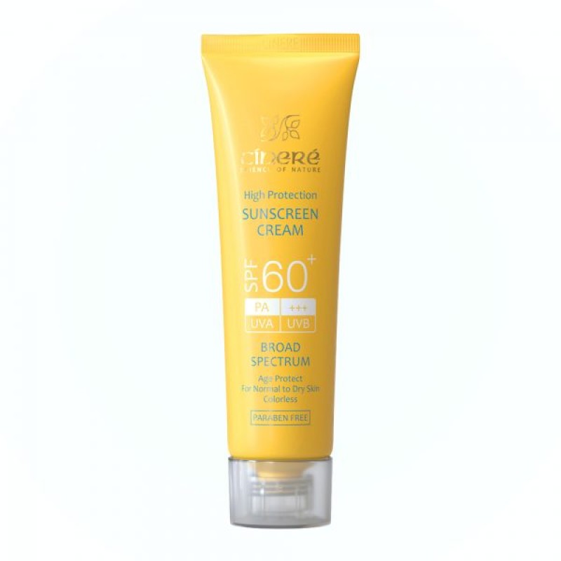 ضدآفتاب بی رنگ spf 60 پوست خشک سینره